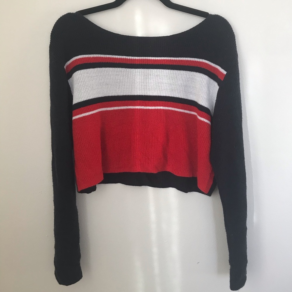 H&M Cropped Striped Sweater.